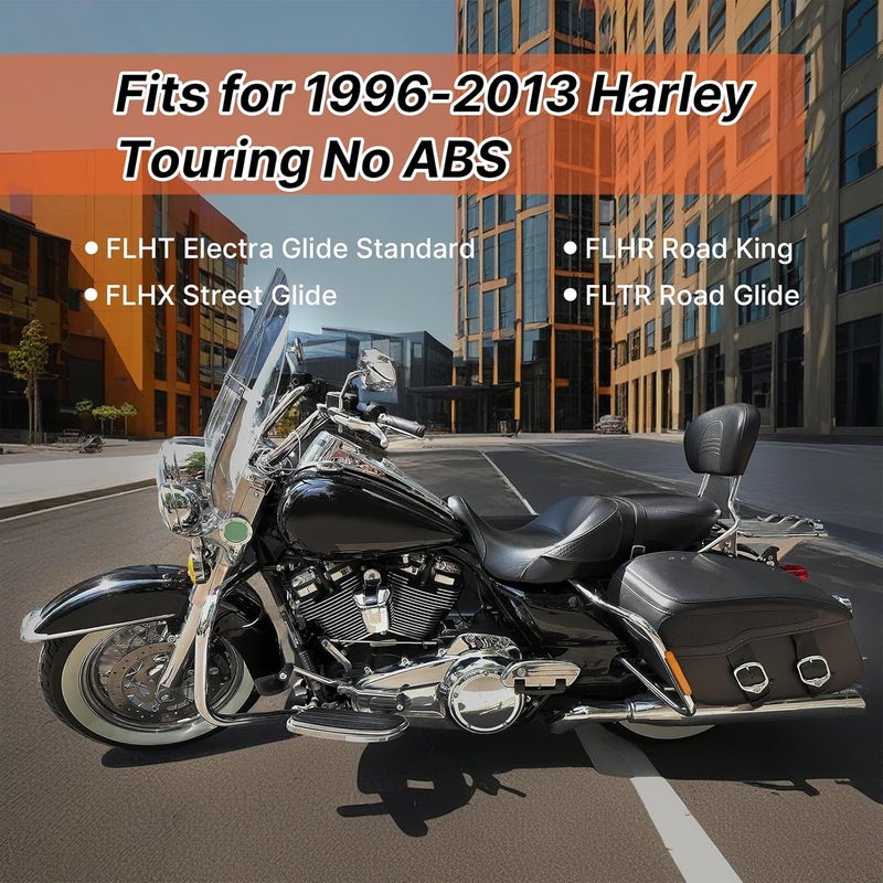 Prewired 14" Handlebars Extended Front Brake Line for Harley 1996-2013 Touring NO ABS Street Glide/Road King/Road Glide/Electra Glide Models, Stainless Steel Braided, Silver - Image 2